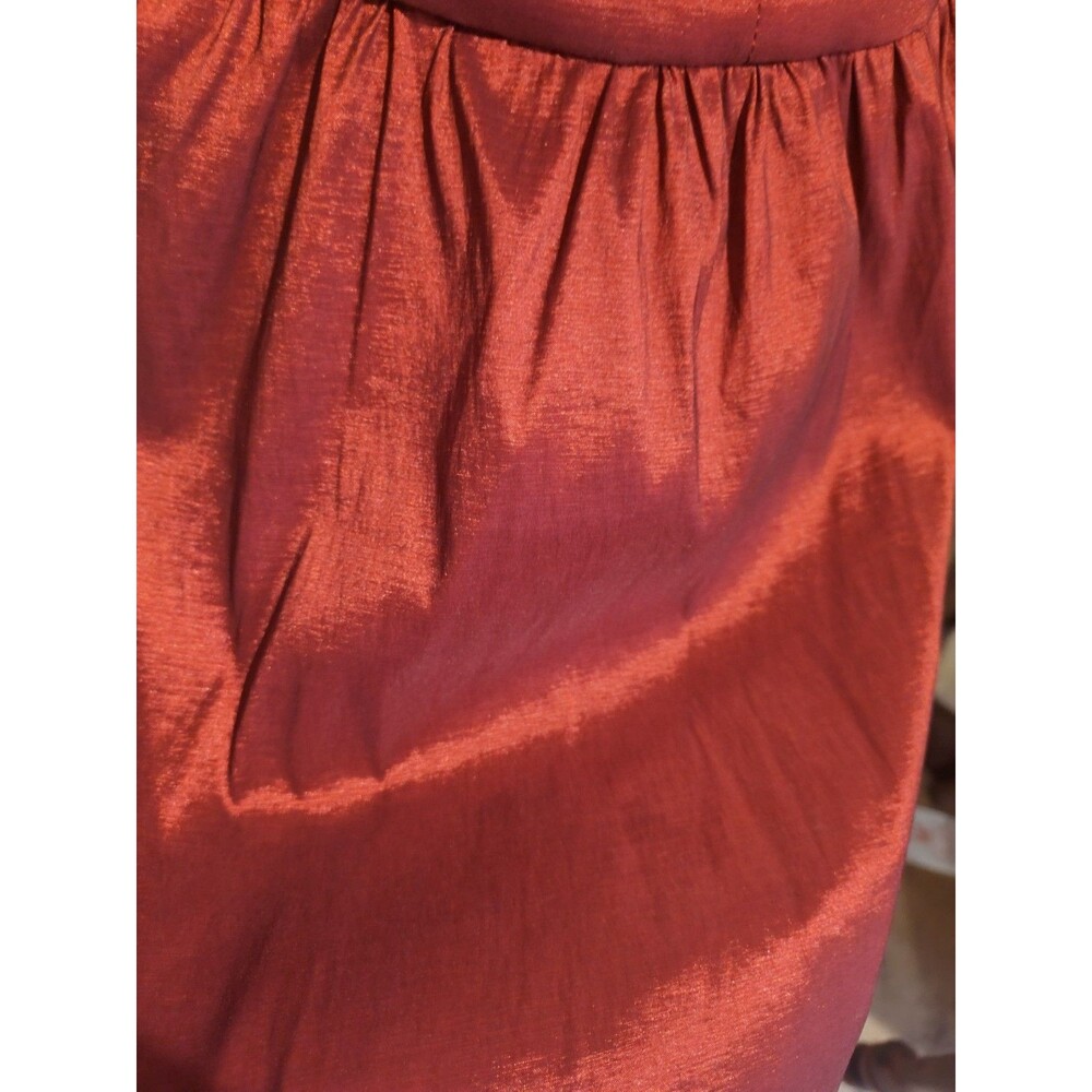 Beautiful B Smart Formal Shiny Red Gown w Waterfall Hem High Low Train SZ 7 - Picture 3 of 9